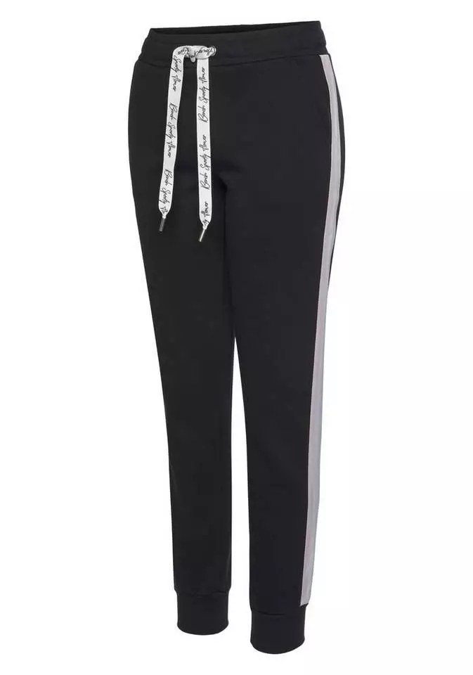 Bench. Relaxhose mit bedruckten Bändern und seitlichen Streifen Rauchrosa, White, Schwarz 5 Bench. Relaxhose mit bedruckten Bändern und seitlichen Streifen Rauchrosa, White, Schwarz – Bild 5