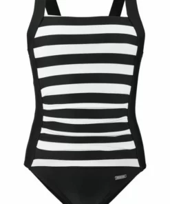 Bench. Badeanzug, mit trendigen Streifen Pink-weiß, Schwarz-weiß