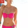 Bench. Bügel-Bandeau-Bikini mit buntem Flechtdetail Weiß, Pink, Schwarz