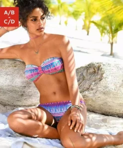 Bench. Bandeau-Bikini mit geraffter Mitte
