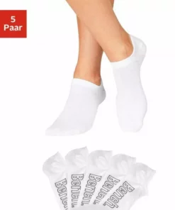 Bench Geschäft 28 Bench. Sneakersocken (5-Paar) für modische Sneaker-Schuhe Bunt, Schwarz, Weiß