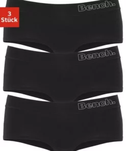 Bench. Panty (3 Stück) mit weichem Bündchen und Logodruck Schwarz, Anthrazit-meliert-rosa, Rot-meliert | marine-meliert | grau-meliert