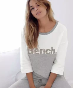 Bench. Sweatshirt im Colorblocking Design Ecru-grau-meliert, Mint-ecru, Apricot-ecru