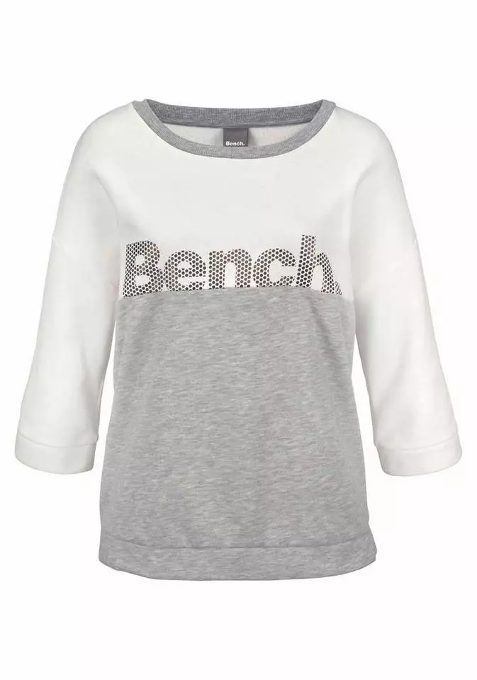 Bench. Sweatshirt im Colorblocking Design Ecru-grau-meliert, Mint-ecru, Apricot-ecru 2 Bench. Sweatshirt im Colorblocking Design Ecru-grau-meliert, Mint-ecru, Apricot-ecru – Bild 2