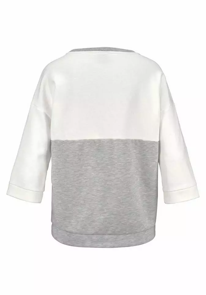 Bench. Sweatshirt im Colorblocking Design Ecru-grau-meliert, Mint-ecru, Apricot-ecru 3 Bench. Sweatshirt im Colorblocking Design Ecru-grau-meliert, Mint-ecru, Apricot-ecru – Bild 3