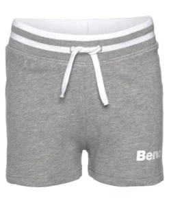Bench. Sweatshorts mit Logo-Druck Schwarz, Grau-meliert