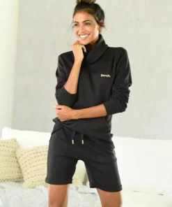 Bench. Sweatshirt mit Stehkragen in Layeroptik Beige-meliert, Mauve-meliert, Jeans-meliert, Schwarz -Bench Geschäft 30742293