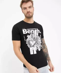 Bench. Kurzarmshirt »Fontaine« Schwarz, Grey marl