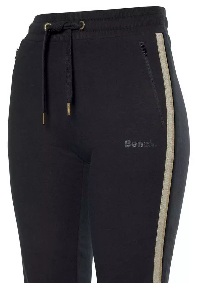 Bench. Relaxhose mit Glitzer Seitenstreifen Rosé, Beige-melange, Schwarz 5 Bench. Relaxhose mit Glitzer Seitenstreifen Rosé, Beige-melange, Schwarz – Bild 5