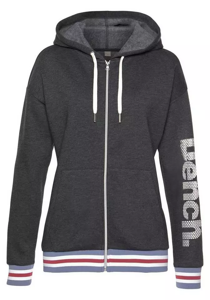 Bench. Kapuzensweatjacke mit gestreiften Bündchen 2 Bench. Kapuzensweatjacke mit gestreiften Bündchen – Bild 2