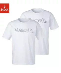 Bench. T-Shirt »Homewear« (2er-Pack) mit Bench. Print vorn Weiß | weiß, Petrol | schwarz, Grau-meliert | navy, Schwarz | schwarz