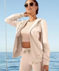 Bench. Kapuzensweatjacke mit Glitzer Streifen Schwarz, Beige-melange, Rosé