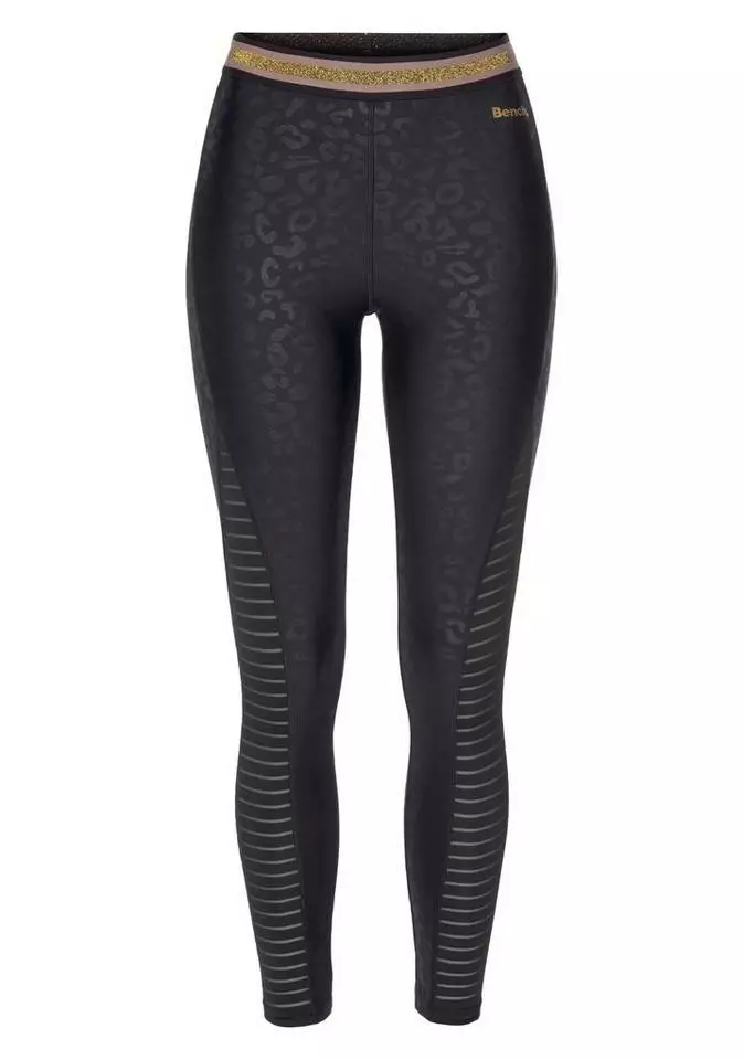 Bench. Leggings mit Leodruck und Mesh-Einsatz Nougat-leo, Schwarz-leo 2 Bench. Leggings mit Leodruck und Mesh-Einsatz Nougat-leo, Schwarz-leo – Bild 2
