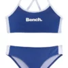 Bench. Bustier-Bikini mit gekreuzten Trägern Blau-weiß, Türkis-schwarz, Pink-schwarz, Schwarz-weiß