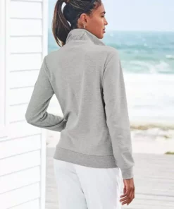 Bench. Sweatjacke mit glänzender Logostickerei am Stehkragen Schwarz, Ecru, Hellgrau-melange -Bench Geschäft 70b1958a a32d 5c66 adde e40e374d71fe