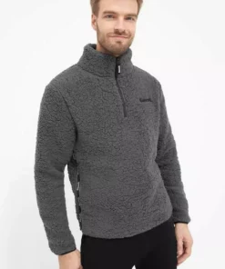 Bench. Fleecejacke »Escapo« Stickerei, Sportives Seitenband Navy, Grau, Schwarz
