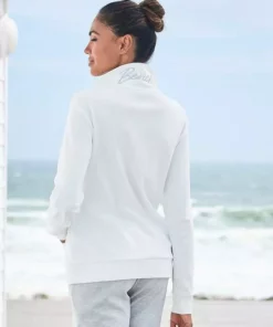 Bench. Sweatjacke mit glänzender Logostickerei am Stehkragen Schwarz, Ecru, Hellgrau-melange -Bench Geschäft a89c2a13 859f 50c7 ae33 e271b6ab3022