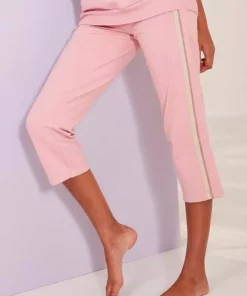 Bench. Relax-Caprihose mit Glitzerstreifen Beige-melange, Schwarz, Rosé