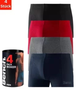 Bench. Boxer (4 Stück) in der Dose Navy | anthrazit-meliert | rot | schwarz, Blau | anthrazit-meliert | petrol | bordeaux, Schwarz, Schwarz | türkis | orange | lila -Bench Geschäft ca9a7219 2ecb 5c8f accc 2326fd2f55f3