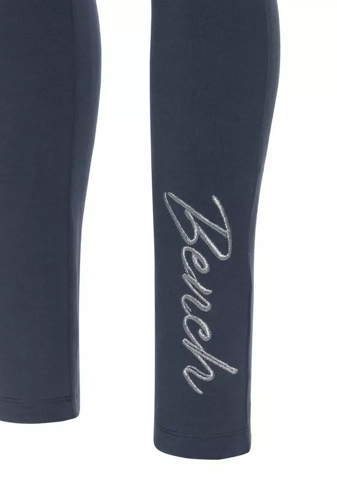 Bench. Leggings mit glitzernder Logostickerei auf dem Bein Marine, Beere 6 Bench. Leggings mit glitzernder Logostickerei auf dem Bein Marine, Beere – Bild 6