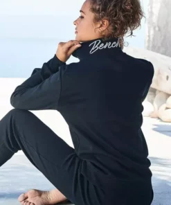 Bench. Sweatjacke mit glänzender Logostickerei am Stehkragen Schwarz, Ecru, Hellgrau-melange -Bench Geschäft d9fc653e 5176 5080 8524 84cee05bb227