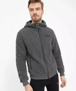 Bench. Fleecejacke »Plaint« Stickerei, Sportives Seitenband Schwarz, Navy, Grau